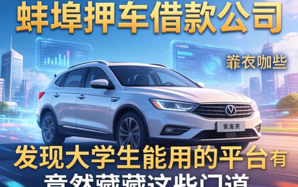 我翻遍了蚌埠押车借款公司有哪些，发现大学生能用的平台竟然藏着这些门道