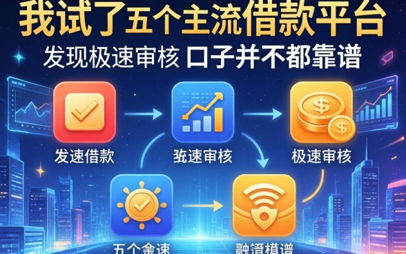 我试了五个主流借款平台,发现极速审核的口子并不都靠谱