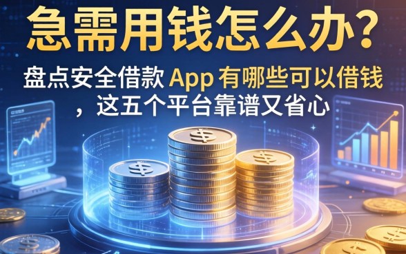 急需用钱怎么办？盘点安全借款的app有哪些可以借钱，这五个平台靠谱又省心