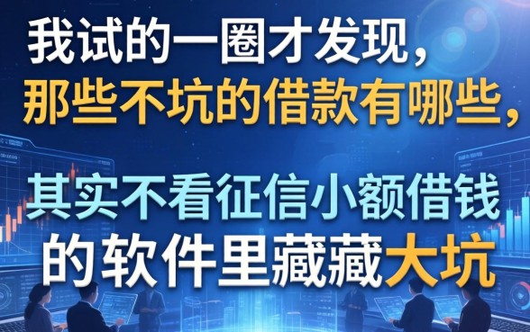 我试了一圈才发现,那些不坑的借款有哪些,其实不看征信小额借钱的软件里藏着大坑