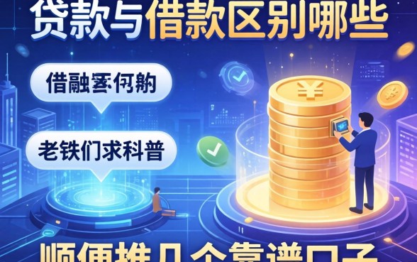 贷款与借款的区别有哪些?老铁们求科普,顺便推几个靠谱口子