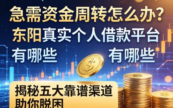 急需资金周转怎么办？东阳真实个人借款平台有哪些？揭秘五大靠谱渠道助你脱困