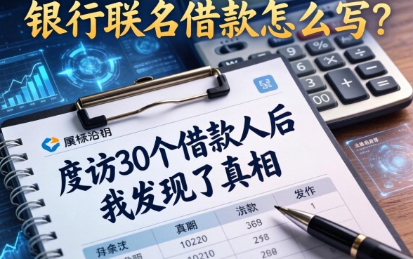 银行联名借款怎么样写?采访30个借款人后我发现了真相
