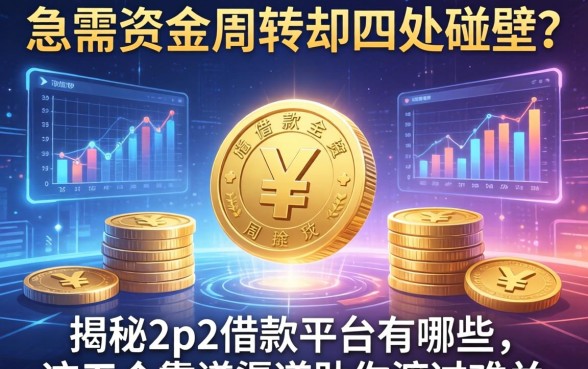急需资金周转却四处碰壁?揭秘2p2借款平台有哪些,这五个靠谱渠道助你渡过难关