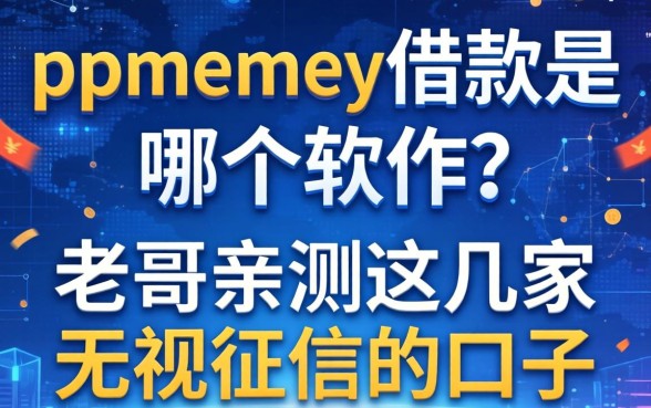 ppmoney借款是哪个软件？老哥亲测这几家无视征信的口子