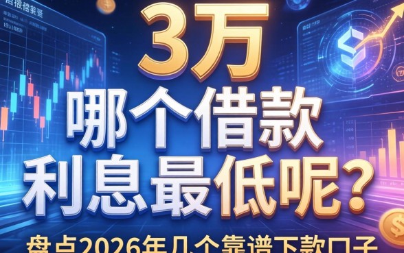 3万哪个借款利息最低呢？盘点2026年几个靠谱下款口子