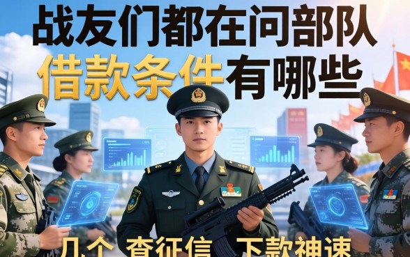 战友们都在问部队借款条件有哪些,分享几个不查征信、下款神速的渠道