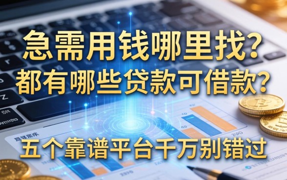 急需用钱哪里找？都有哪些贷款可借款？这五个靠谱平台千万别错过
