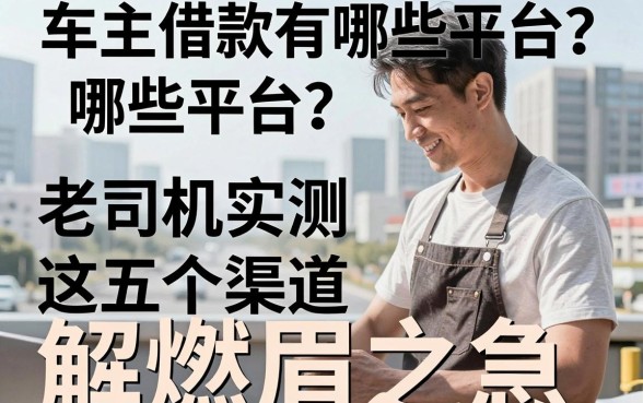 车主借款有哪些平台?老司机实测这五个渠道解燃眉之急