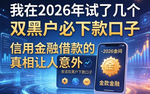 我在2026年试了几个双黑户必下款的口子，信用金融借款的真相让人意外