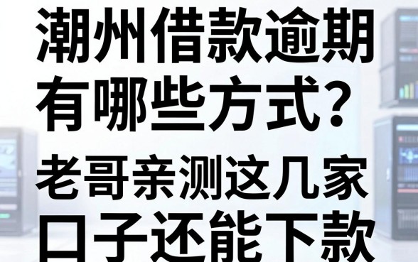 潮州借款逾期有哪些方式?老哥亲测这几家口子还能下款