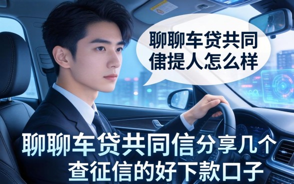 聊聊车贷共同借款人怎么样,分享几个不查征信的好下款口子