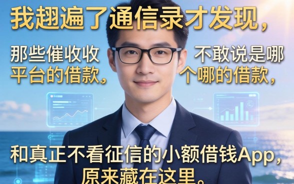 我翻遍了通讯录才发现，那些催收不敢说是哪个平台的借款，和真正不看征信的小额借钱app，原来藏在这里