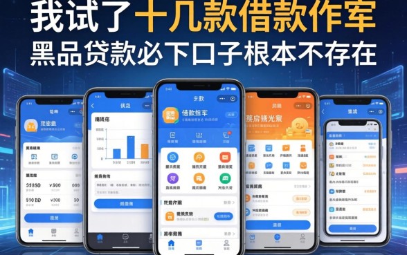 我试了十几款借款软件，发现黑户贷款必下口子根本不存在