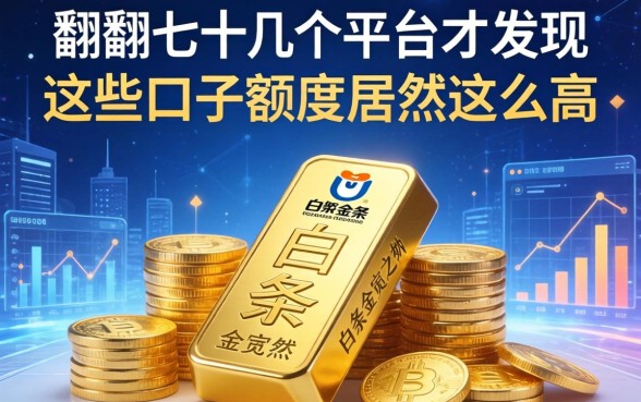 我翻了十几个平台才发现，白条金条之外这些口子额度居然这么高