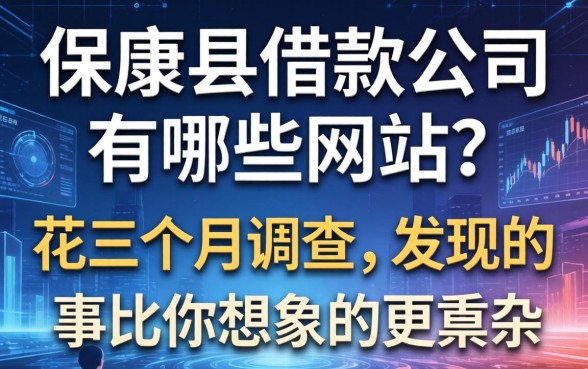 保康县借款公司有哪些网站？我花三个月调查，发现的事比你想象的更复杂