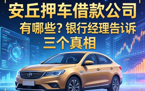 安丘押车借款公司有哪些？银行经理告诉你三个真相