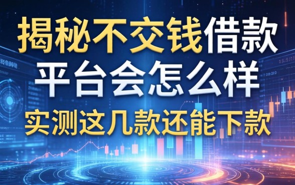 揭秘不交钱借款平台会怎么样，实测这几款还能下款