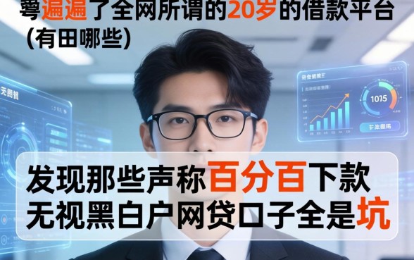 我翻遍了全网所谓的20岁的借款平台有哪些，发现那些声称百分百下款无视黑白户网贷口子全是坑