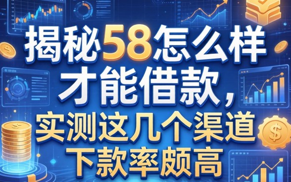 揭秘58怎么样才能借款，实测这几个渠道下款率颇高