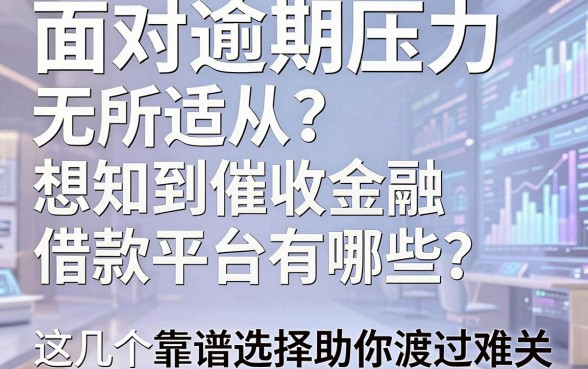 面对逾期压力无所适从?想知道催收金融借款平台有哪些?这几个靠谱选择助你渡过难关