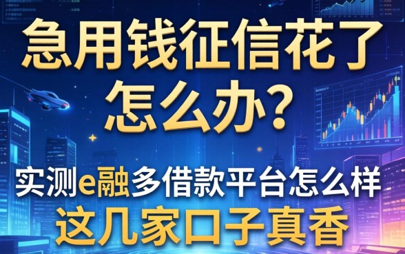 急用钱征信花了怎么办？实测e融多借款平台怎么样，这几家口子真香