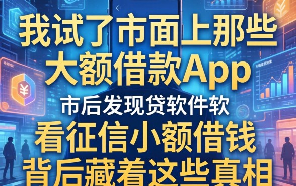 我试了市面上那些大额借款的app，发现不看征信小额借钱的软件背后藏着这些真相