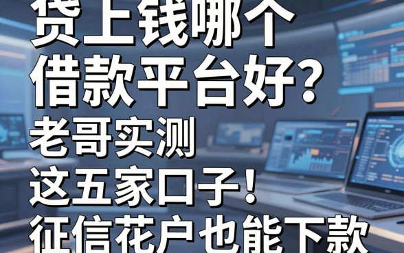 贷上钱哪个借款平台好?老哥实测这五家口子,征信花户也能下款