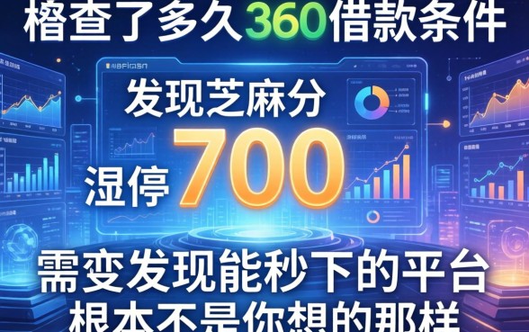 我查了半天360借款条件，发现芝麻分700能秒下的平台根本不是你想的那样