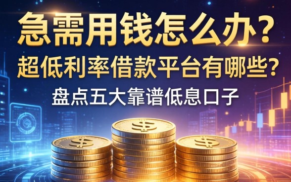 急需用钱怎么办？超低利率借款平台有哪些？盘点五大靠谱低息口子