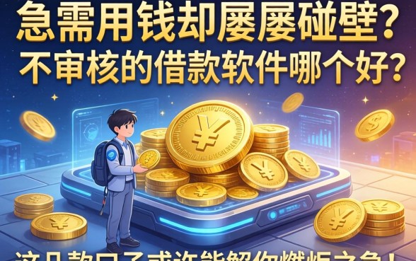 急需用钱却屡屡碰壁？不审核的借款软件哪个好？这几款口子或许能解你燃眉之急！
