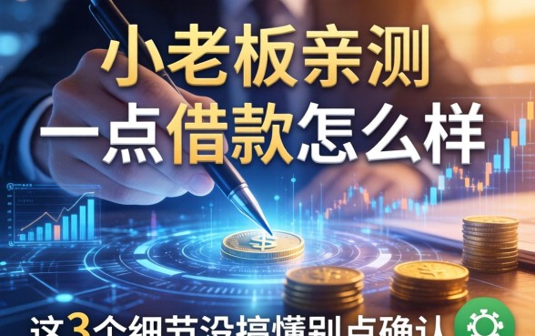 小老板亲测一点借款怎么样，这3个细节没搞懂别点确认