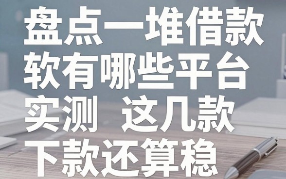 盘点一堆借款软件有哪些平台，实测这几款下款还算稳