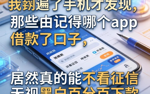我翻遍了手机才发现，那些不记得哪个app借款了的口子，居然真的能不看征信无视黑白百分百下款