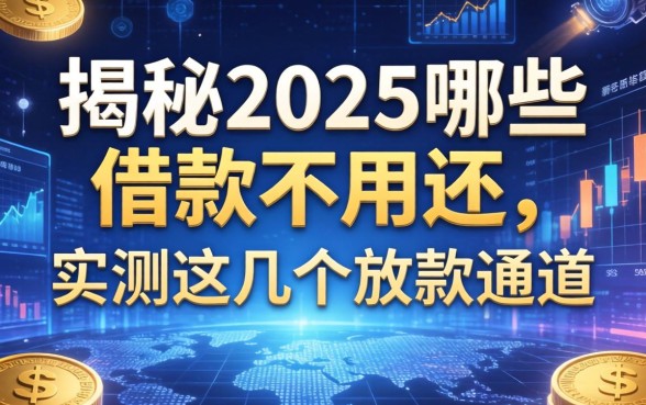揭秘2025哪些借款不用还，实测这几个放款通道