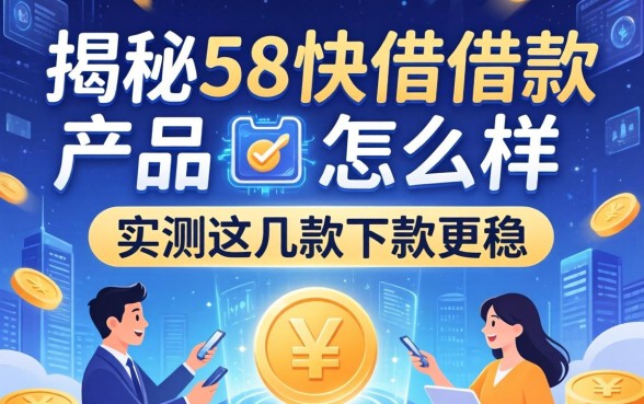 揭秘58快借借款产品怎么样，实测这几款下款更稳