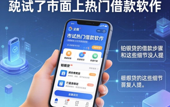 我试了市面上热门的借款软件，发现铂银贷的借款步骤和这些细节没人提