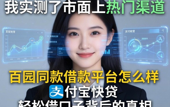 我实测了市面上热门渠道，发现百园同款借款平台怎么样和支付宝快贷轻松借口子背后的真相