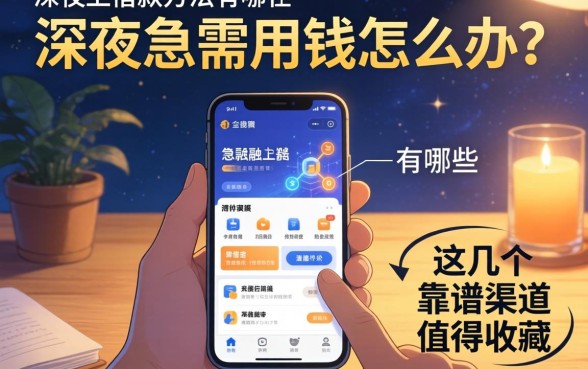 深夜急需用钱怎么办?从手机上借款方法有哪些?这几个靠谱渠道值得收藏