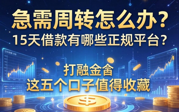 急需周转怎么办？15天借款有哪些正规平台？这五个口子值得收藏