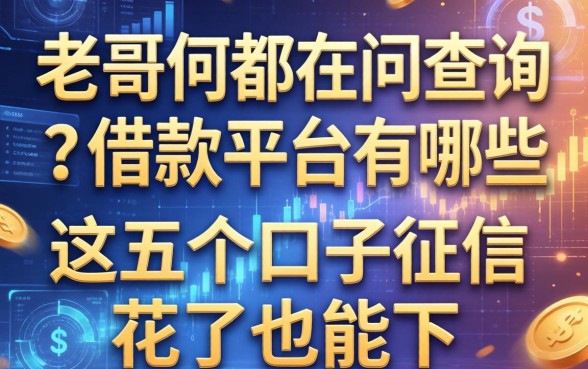 老哥们都在问查询借款平台有哪些，这五个口子征信花了也能下