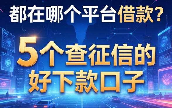 都在哪个平台借款？分享5个不查征信的好下款口子