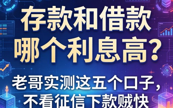 存款和借款哪个利息高？老哥实测这五个口子，不看征信下款贼快