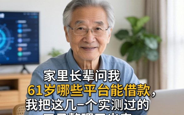 家里长辈问我61岁哪些平台能借款，我把这几个实测过的口子整理了出来