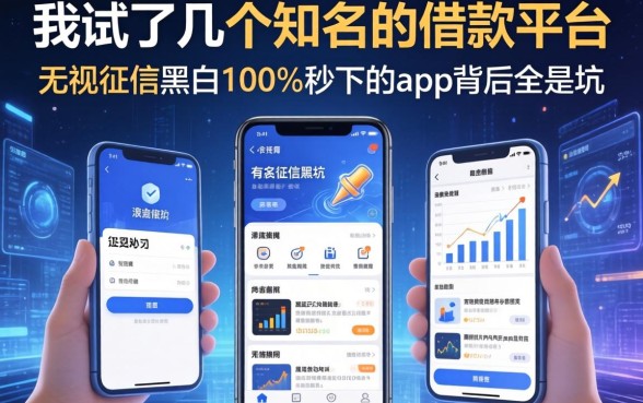 我试了几个不知名的借款平台,发现无视征信黑白100%秒下的app背后全是坑