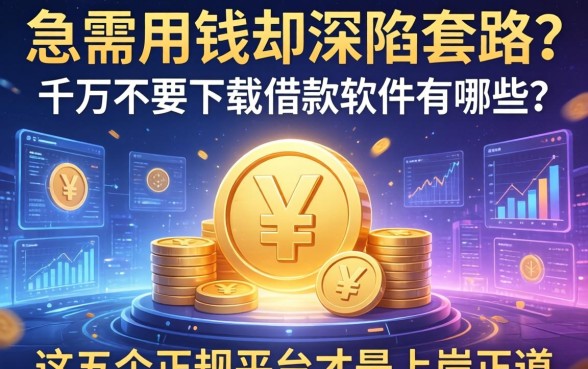 急需用钱却深陷套路？千万不要下载借款软件有哪些？这五个正规平台才是上岸正道