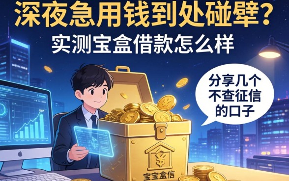 深夜急用钱到处碰壁？实测宝盒借款怎么样，分享几个不查征信的口子