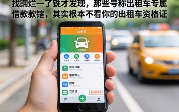 我翻烂了手机才发现,那些号称出租车专属的借款软件,其实根本不看你的出租车资格证