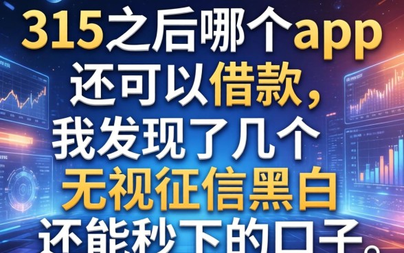 315之后哪个app还可以借款，我发现了几个无视征信黑白还能秒下的口子