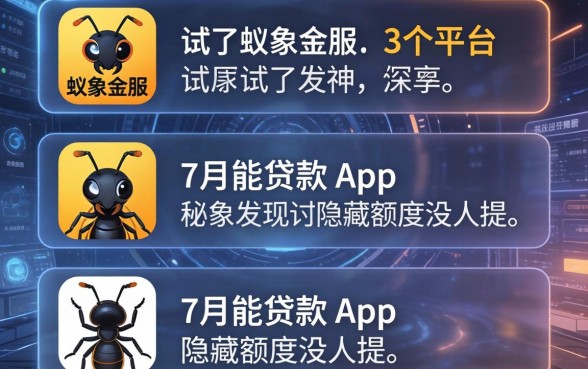 我试了蚁象金服和7月能贷款的app，发现这3个平台的隐藏额度没人提
